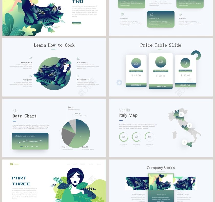 春姑娘创意插画PPT第3张