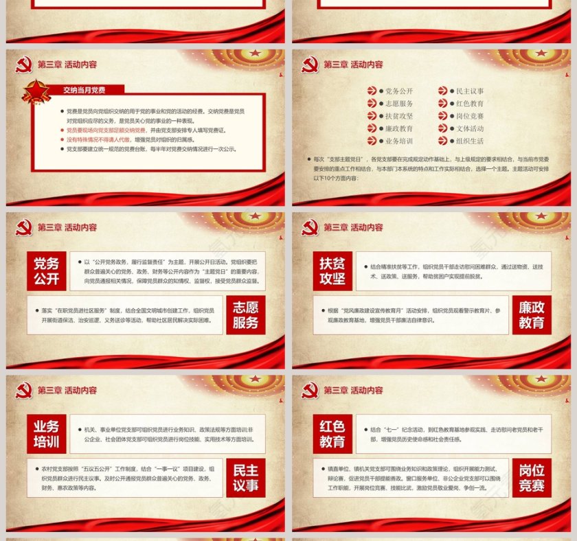 党支部主题党日活动策划方案PPT模板第4张