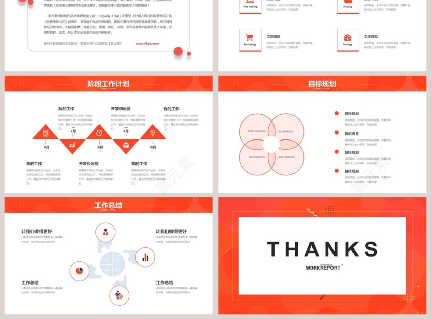 红色简约工作总结计划汇报PPT模板第3张