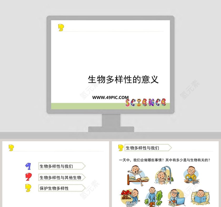 解析生物多样性的意义：应用于医学护理行业的PPT模板第1张