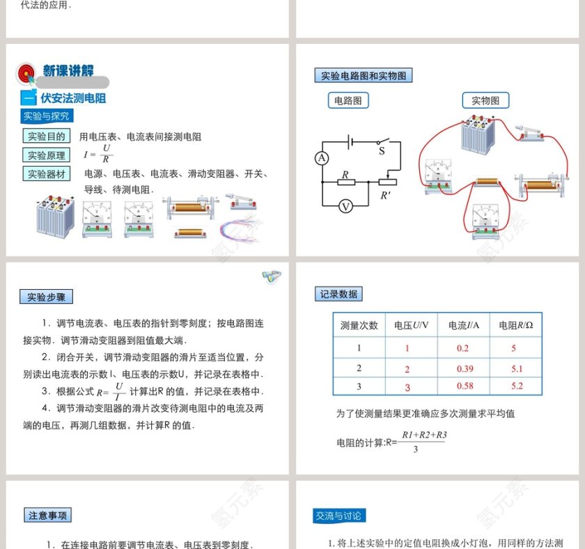 第十二章欧姆定律-根据欧姆定律测量导体的电阻教学ppt课件第2张