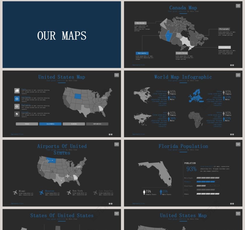   欧美经典商务时尚工作总结PPT模板第8张