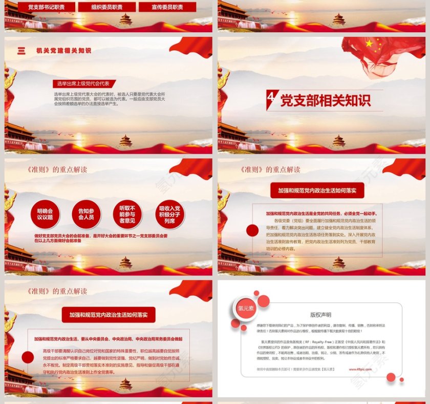 民族复兴中国梦主题党建党务知识培训PPT模板第4张