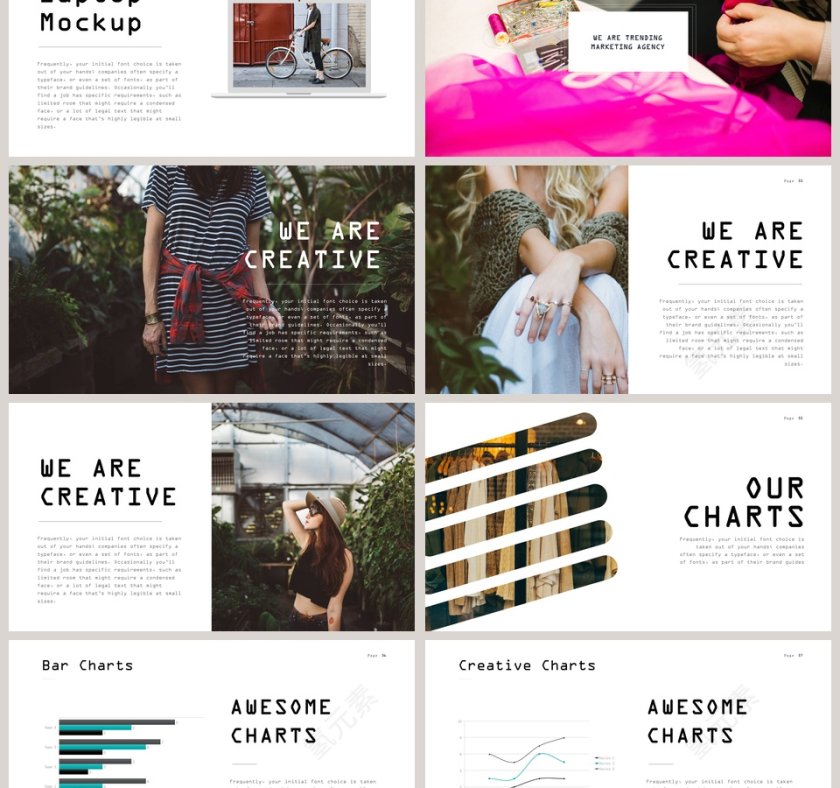 欧美经典商务时尚工作总结PPT模板第9张