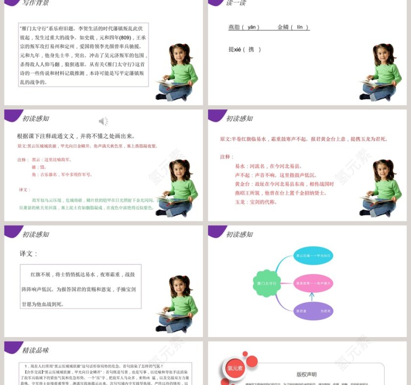 雁门太守行主讲人氢元素语文人教版八年级上册PPT模板设计与应用第2张