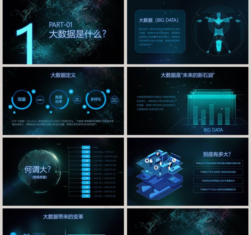 高端科技风互联网大数据PPT第2张