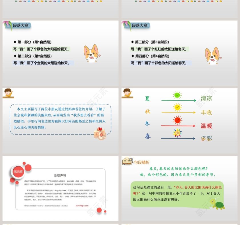 课文解读一年级语文下册四个太阳语文课件PPT第4张