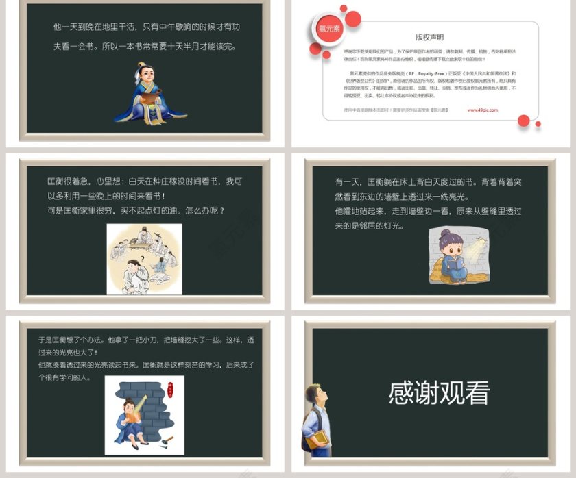 凿壁偷光成语故事PPT课件模板第2张