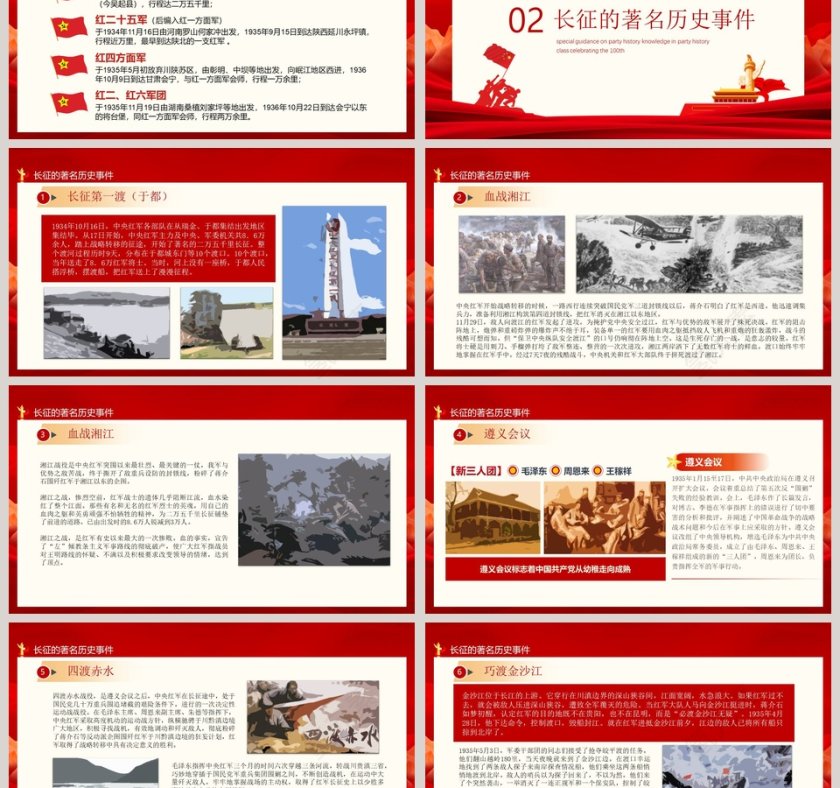 长征精神永放光芒纪念建党暨长征胜利专题党课PPT模板第3张