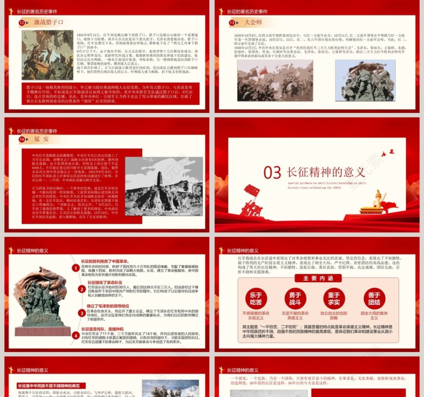 长征精神永放光芒纪念建党暨长征胜利专题党课PPT模板第5张