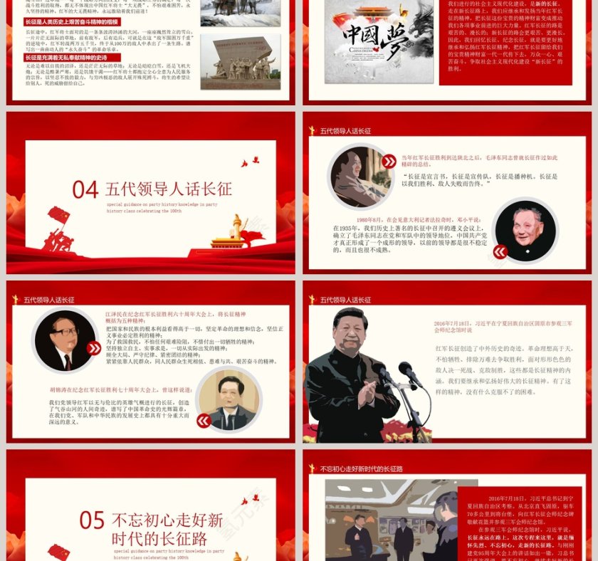 长征精神永放光芒纪念建党暨长征胜利专题党课PPT模板第6张