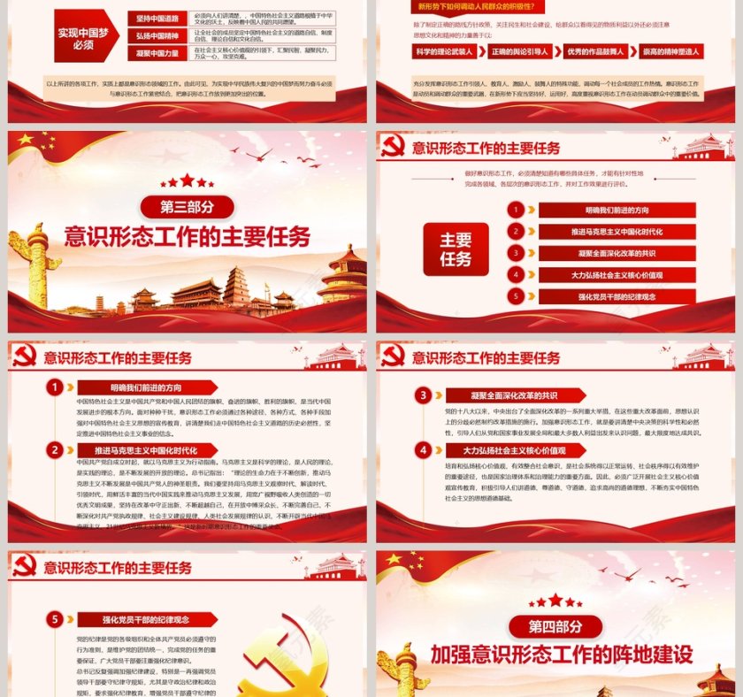 坚定不移做好新时代意识形态工作党政宣传PPT模板第3张