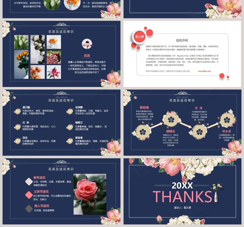 蓝色大气插花基础培训PPT第4张