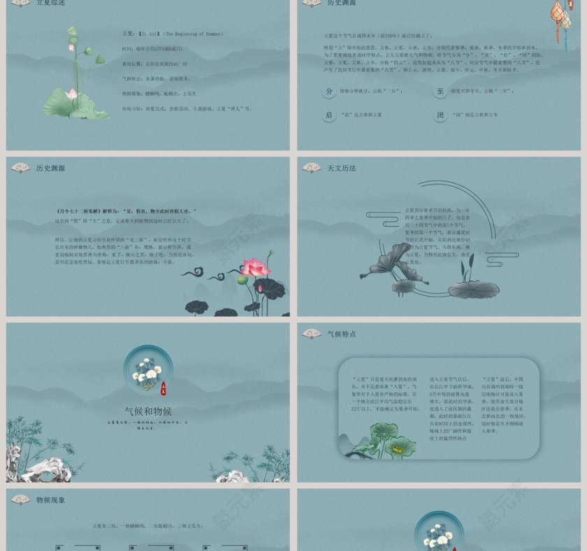 简约二十四节气传统文化立夏PPT模板第2张