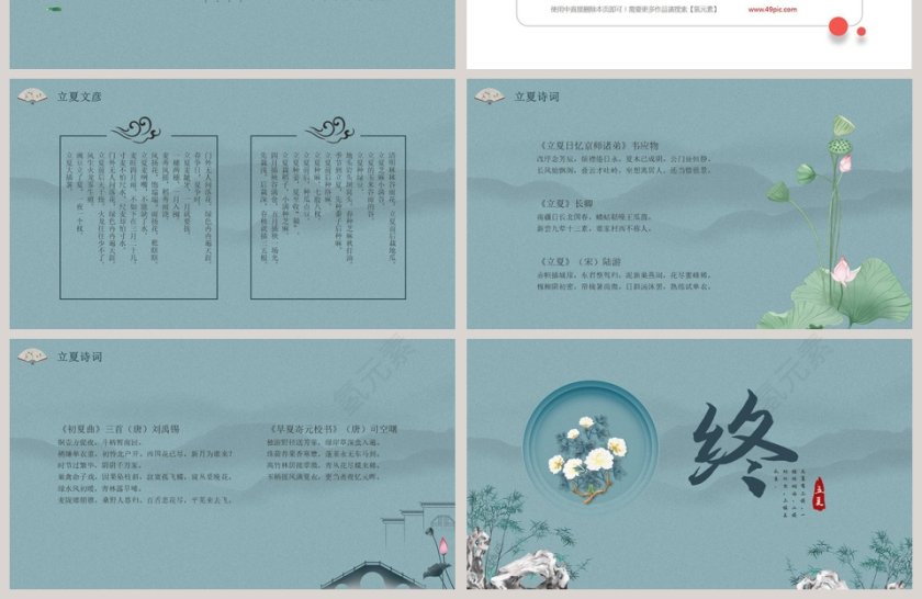 简约二十四节气传统文化立夏PPT模板第4张