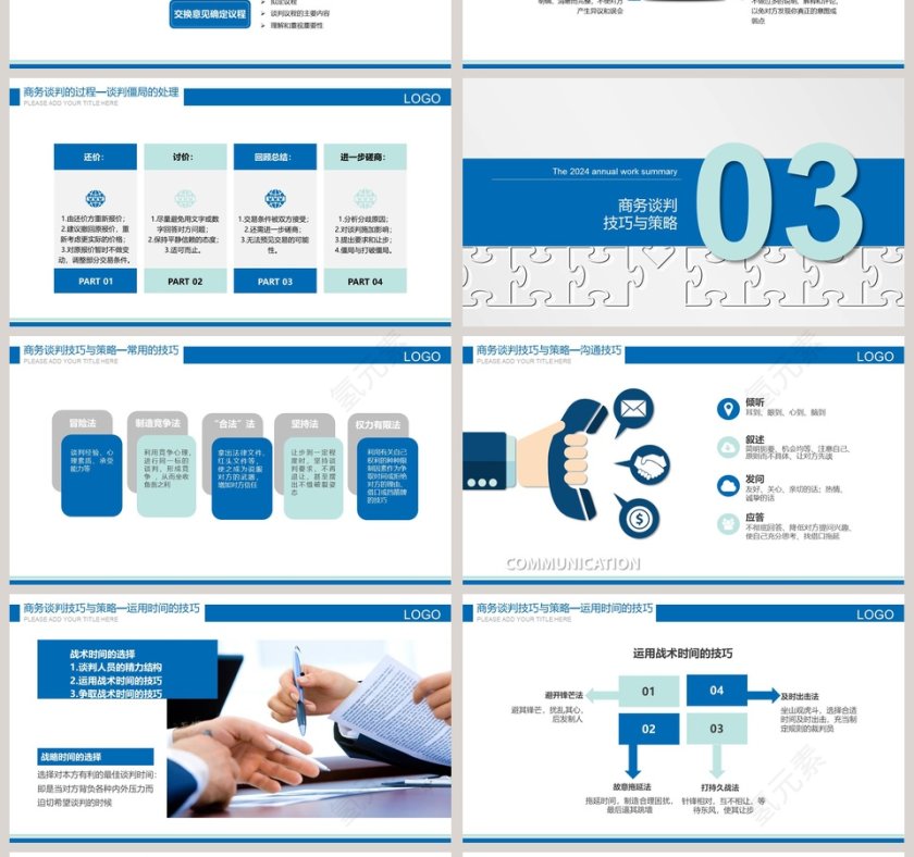 蓝色简约大气沟通技巧培训ppt第4张