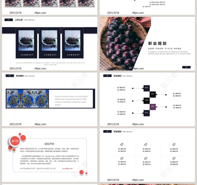 葡萄红酒个人简历竞聘PPT模板第4张