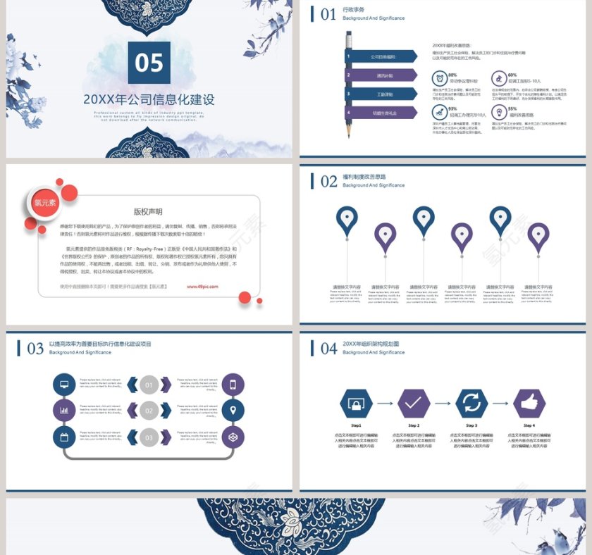 复古中国风人事行政工作述职总结PPT模版第5张