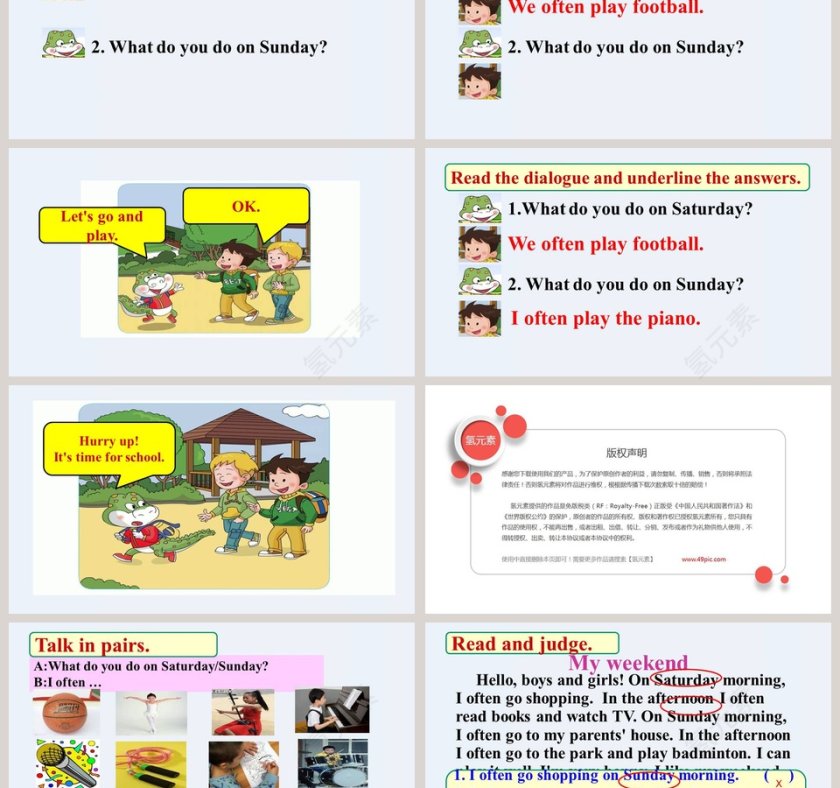 Unit 3   Days of the week-What do you do on Saturday教学ppt课件第3张