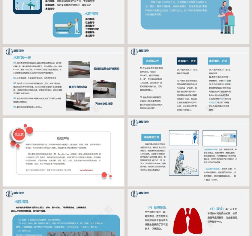 卡通简约风医学股骨颈骨折护理查房PPT第6张