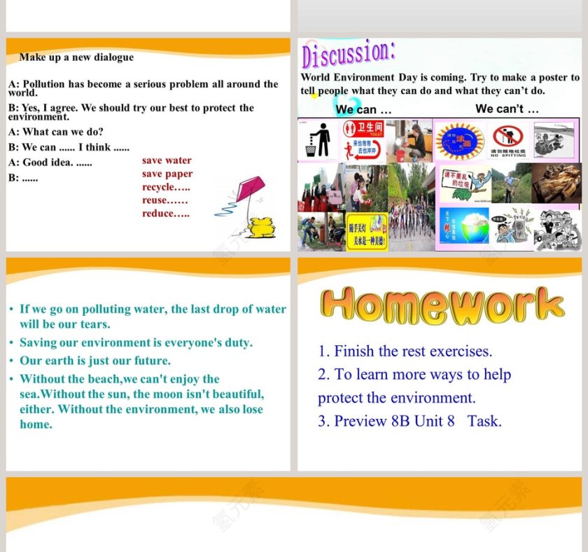 创建《Integrated skillsUnit 8  A green world》环保主题PPT模板的最佳实践第4张