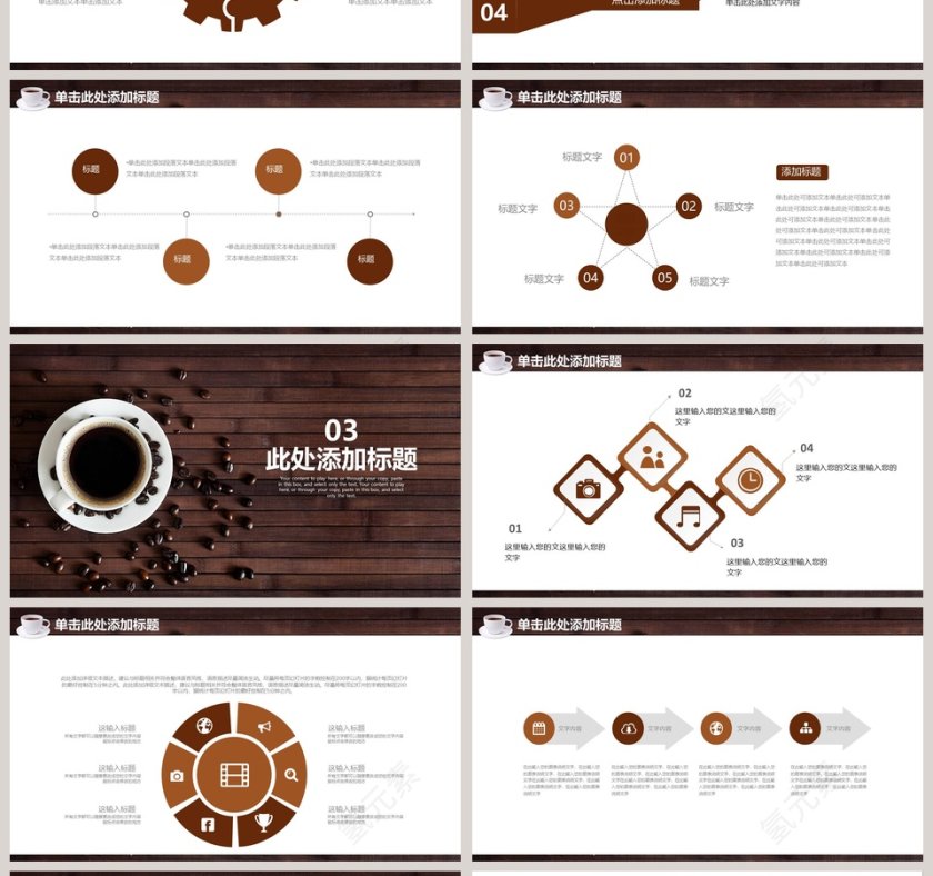 咖啡餐饮工作模板咖啡主题PPT  第4张