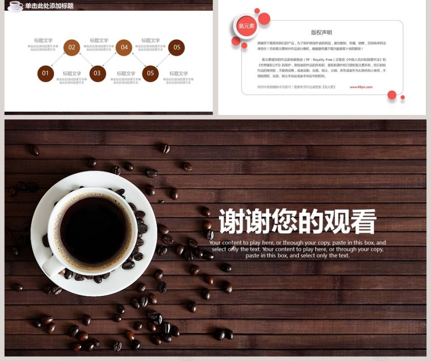咖啡餐饮工作模板咖啡主题PPT  第5张