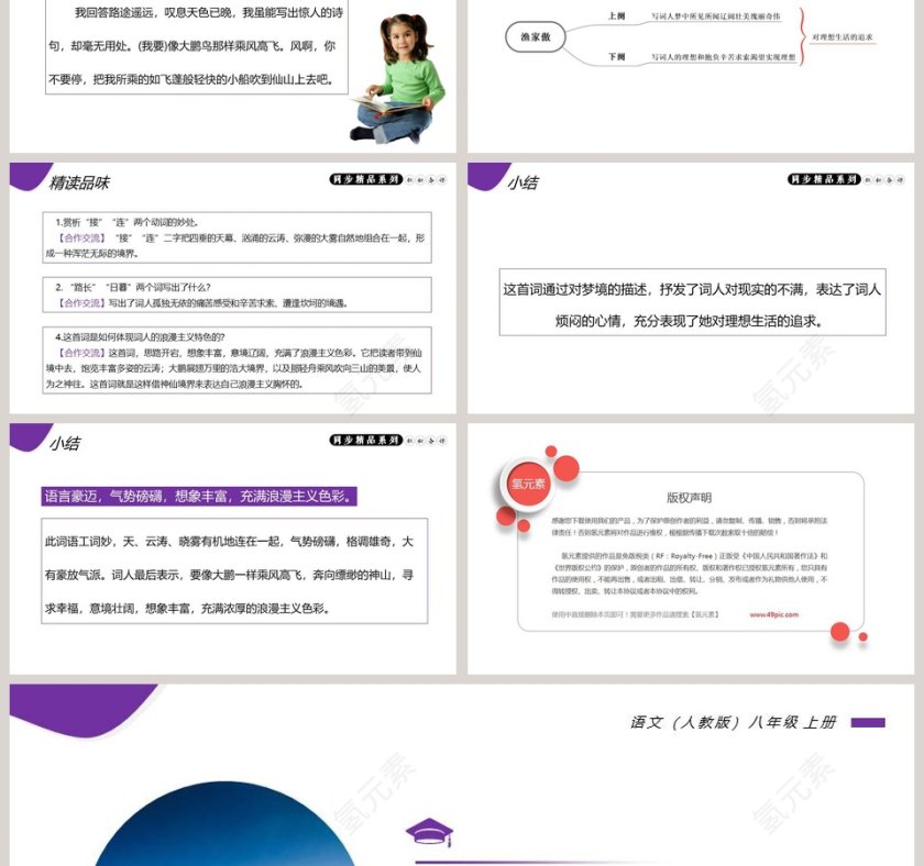 人教版八年级语文上册诗词五首渔家傲语文课件PPT第3张