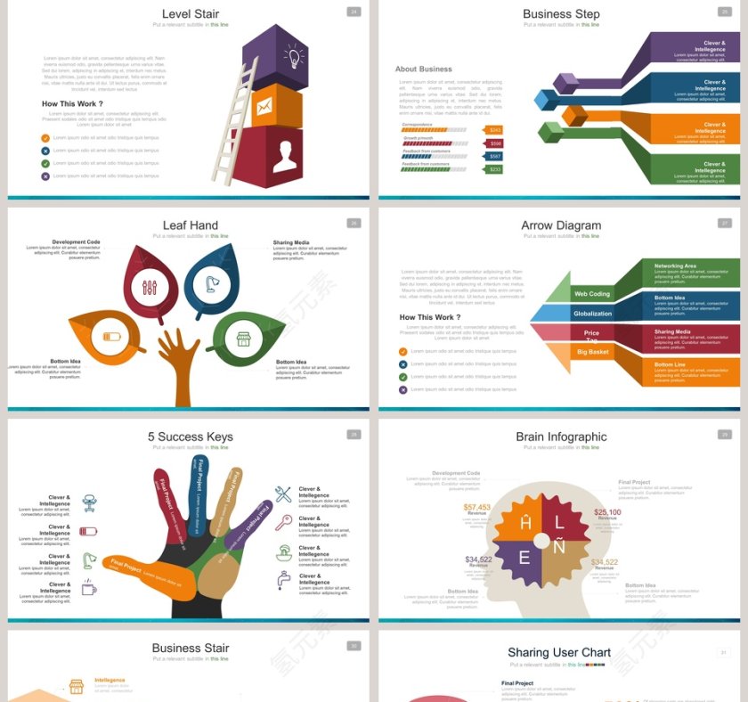 购物目标灯泡可视化图表集PPT模板第5张