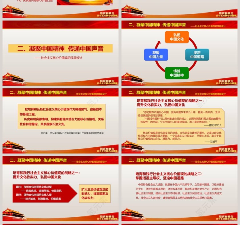 红色培育和践行社会主义核心价值观PPT模板第4张
