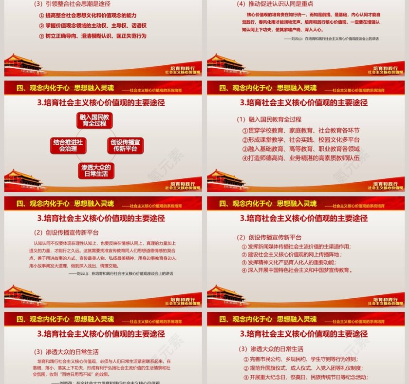 红色培育和践行社会主义核心价值观PPT模板第9张