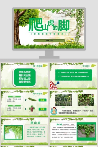 部编版四年级爬山虎的脚语文课件PPT