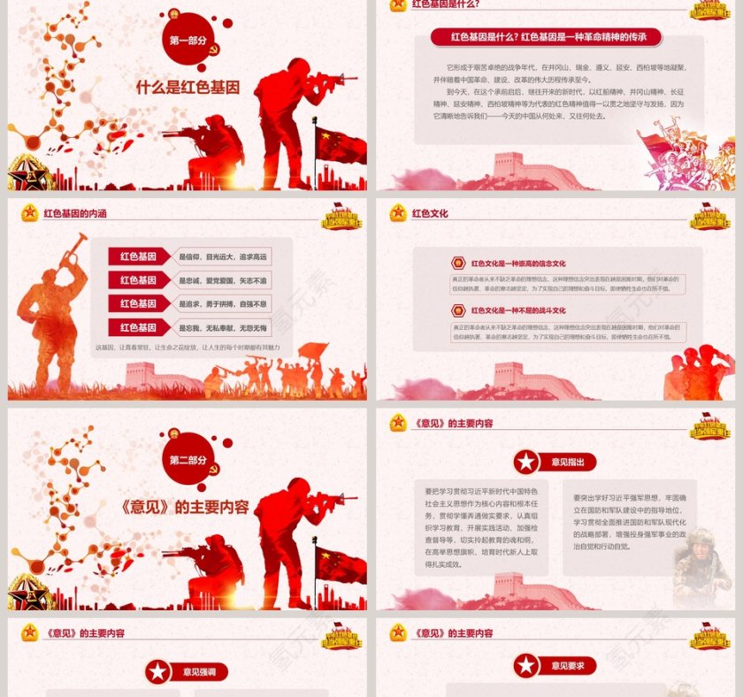 传承红色基因担当强军重任对党忠诚听党指挥PPT模板第2张