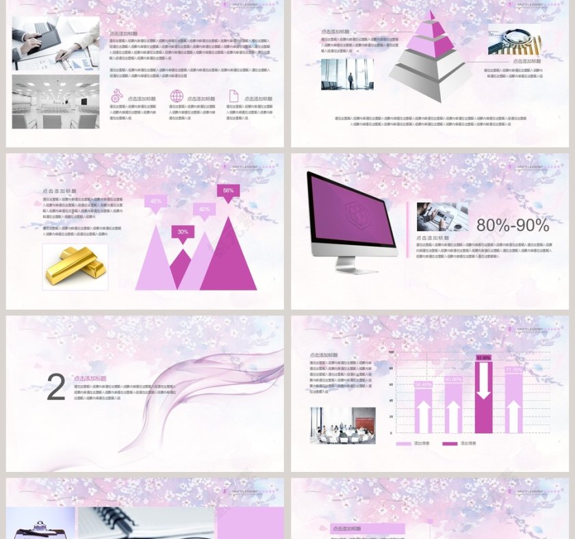 紫色简约清新年终总结汇报PPT第2张