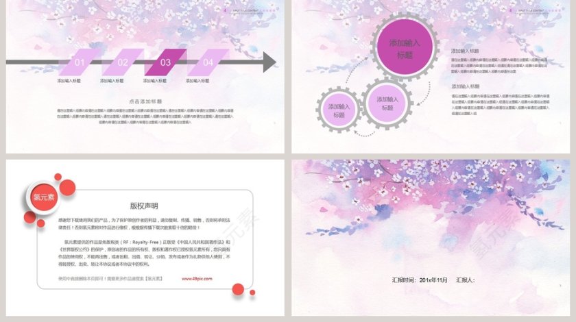 紫色简约清新年终总结汇报PPT第5张