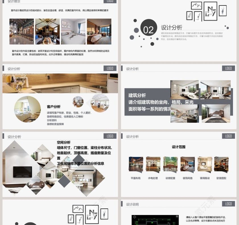 室内设计毕业答辩ppt模板第2张