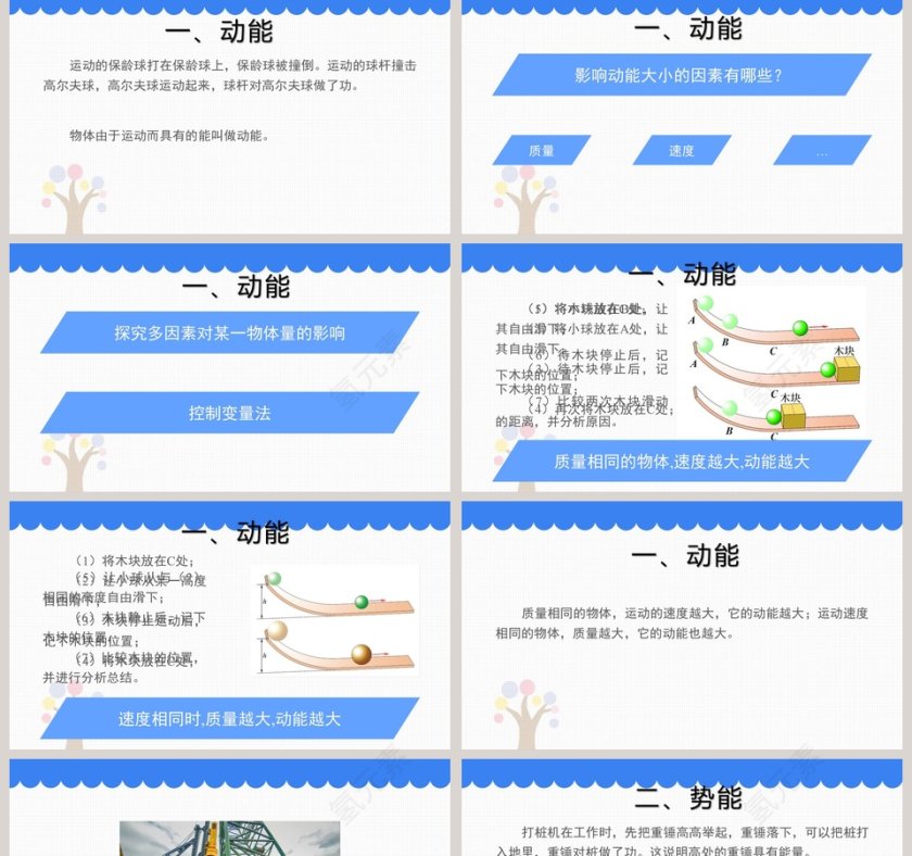 认识动能和势能：创造令人惊艳的PPT模板第2张