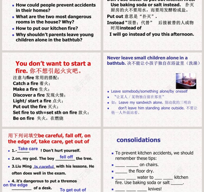 Lesson16-How Safe Is Your Home-家庭安全教育培训PPT模板第3张