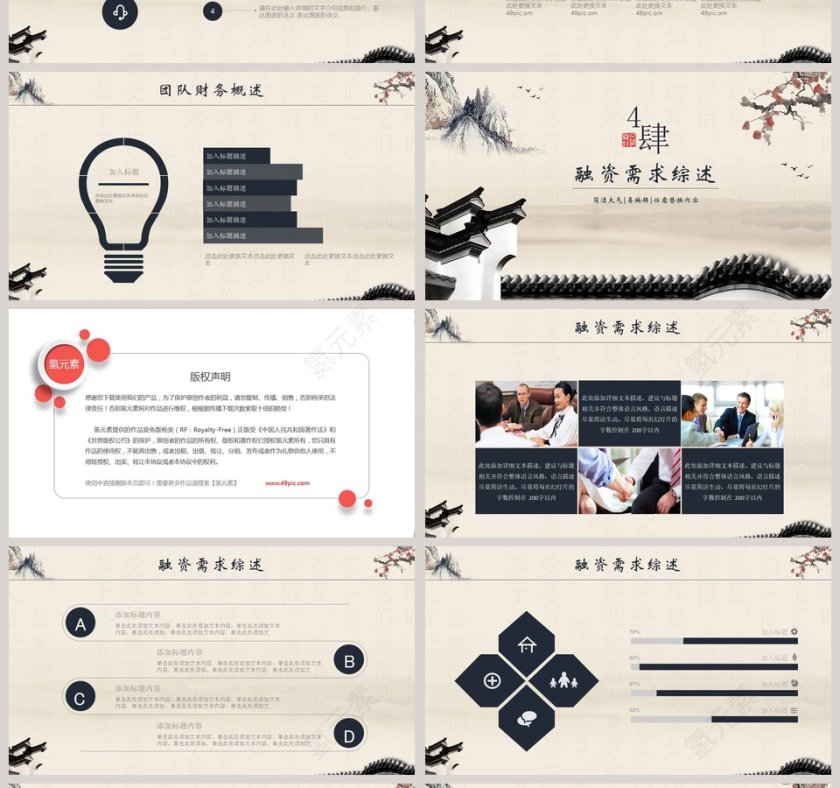 复古风项目创业融资商业策划书PPT模板第4张