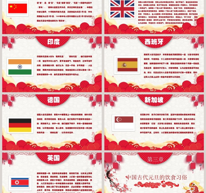 迎接新年庆元旦迎新年主题班会PPT模板   第3张