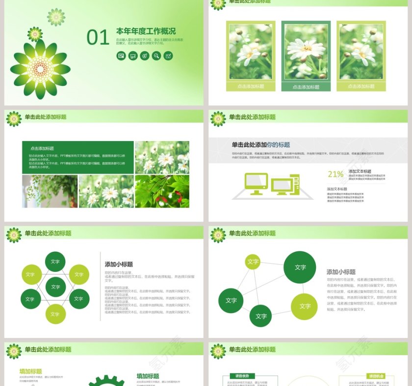 2019绿色清新商务PPT模板第2张