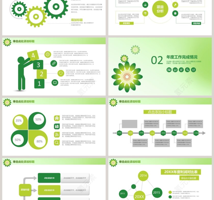 2019绿色清新商务PPT模板第3张
