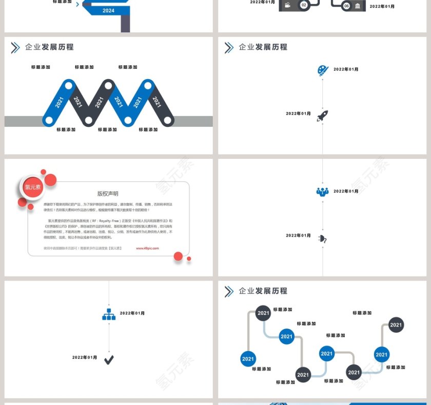 高端大气商务风发展历程时间轴PPT模板第4张