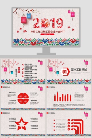 年终工作总结汇报企业年会PPT