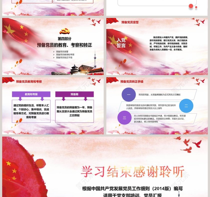  党支部党员发展入党培训流程ppt模板幻灯片入党培训PPT第4张