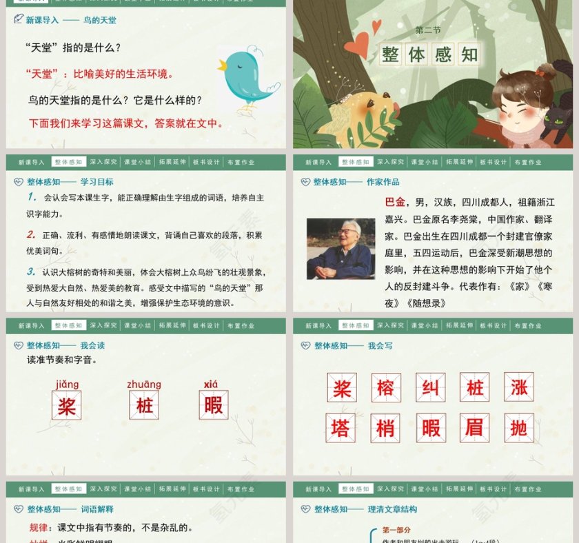 课文解析人教部编版小学语文四年级上册鸟的天堂语文课件PPT第2张