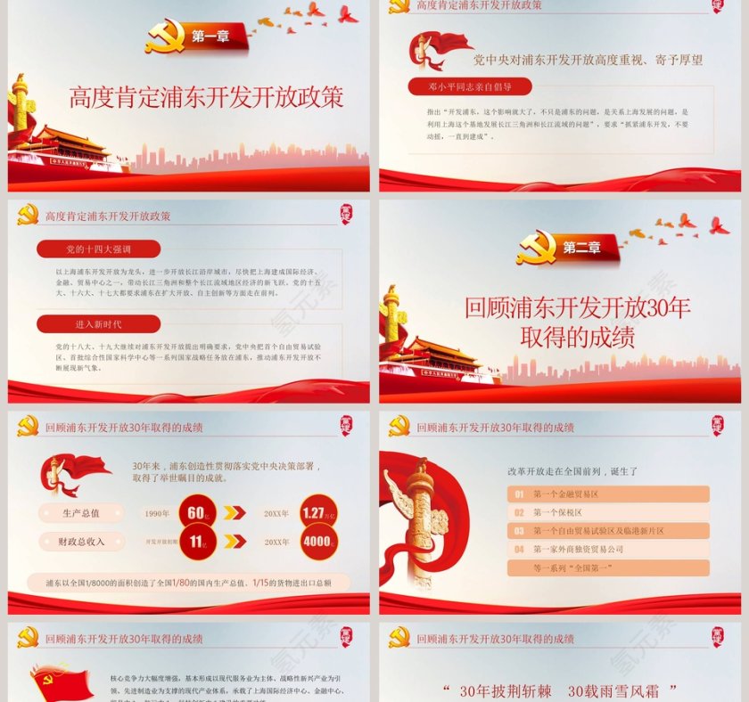 总书记在浦东开发开发30周年庆祝大会上的讲话学习解读PPT模板第2张