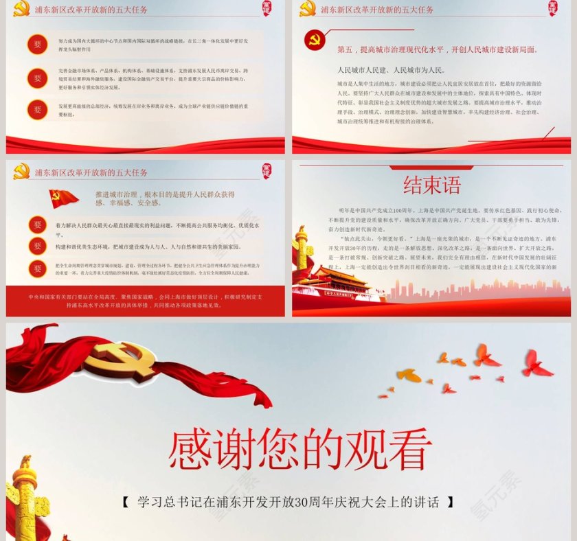 总书记在浦东开发开发30周年庆祝大会上的讲话学习解读PPT模板第5张