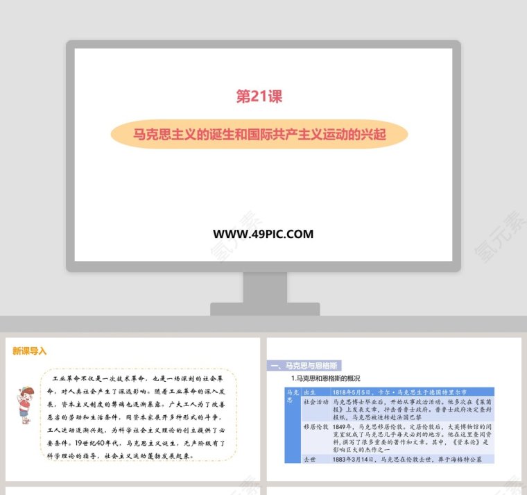 马克思主义的诞生和国际共产主义运动的兴起-第教学ppt课件第1张