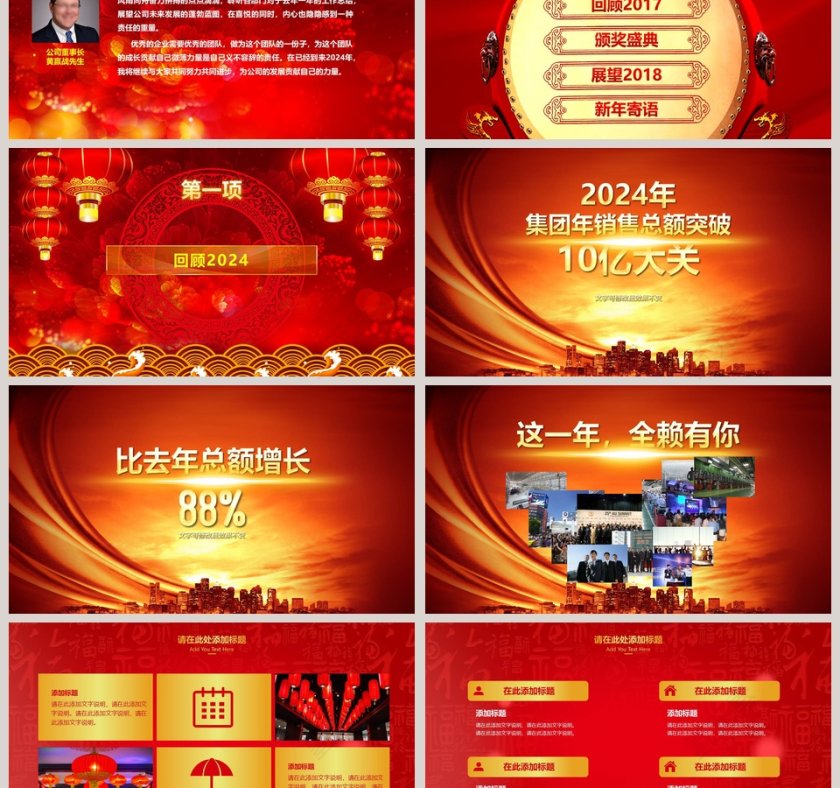 红色大气年终总结誓师大会PPT第3张